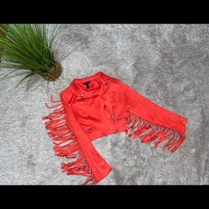 Fringe crop jacket